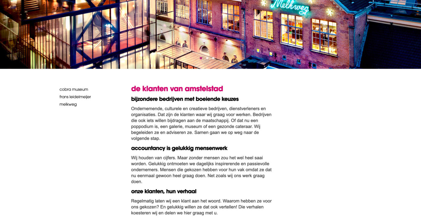 Amstelstad - Maatwerk Wordpress Webdevelopment